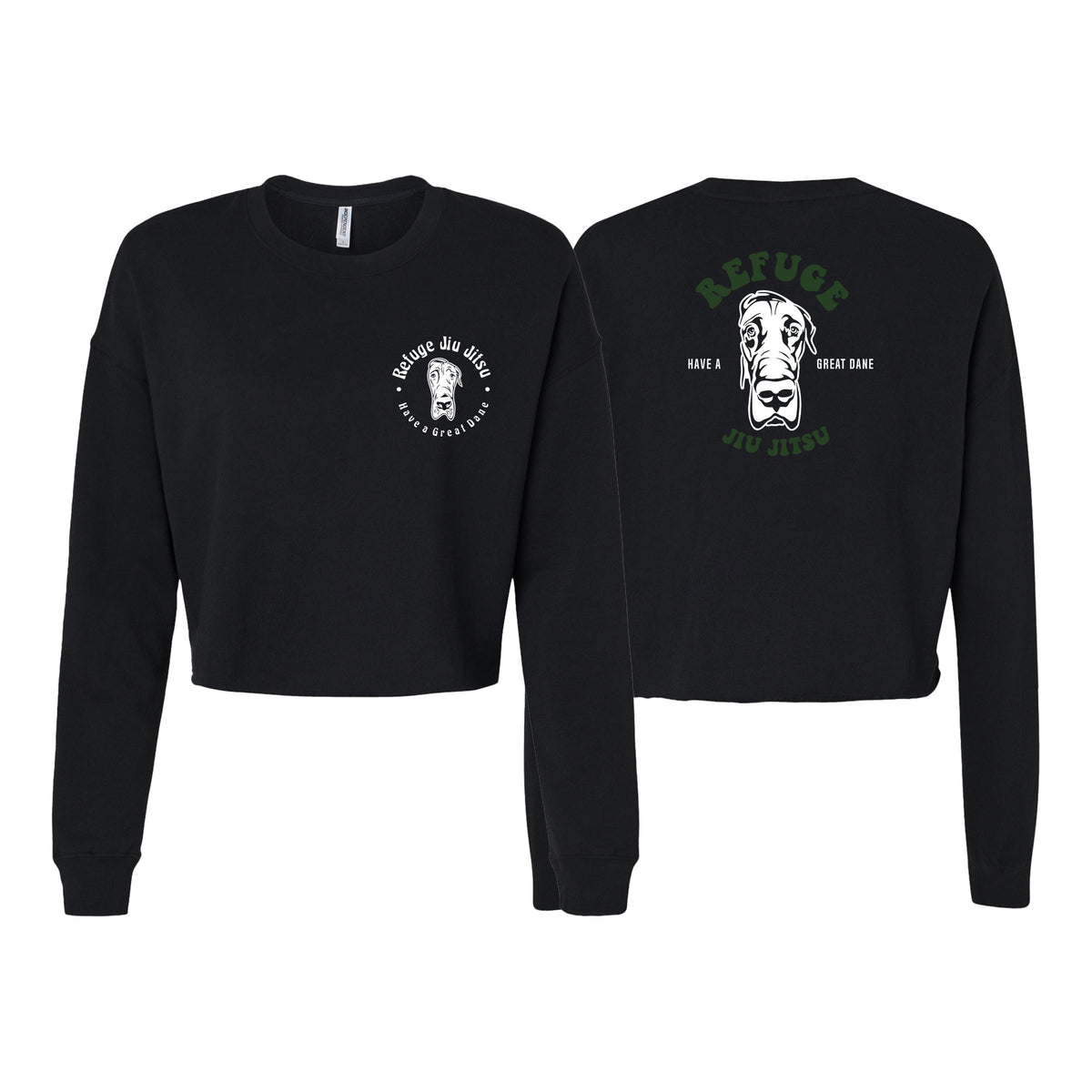 Refuge Jiu Jitsu Women's Cropped Crewneck Sweatshirt #8057 E (Great Dane)