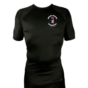 Refuge Jiu Jitsu All Black Custom Rash Guards Short Sleeves #8057 J