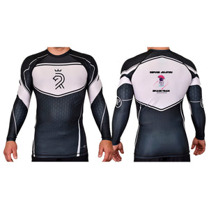 Refuge Jiu Jitsu Academy Rash Guards Black/White #8057 K