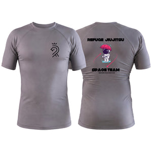 Refuge Jiu Jitsu Gray Custom Rash Guards Short Sleeve #8057 K
