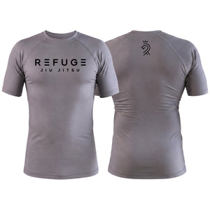Refuge Jiu Jitsu Gray Custom Rash Guards Short Sleeve #8057 R