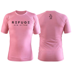 Refuge Jiu Jitsu Pink Custom Rash Guards Short Sleeve #8057 R