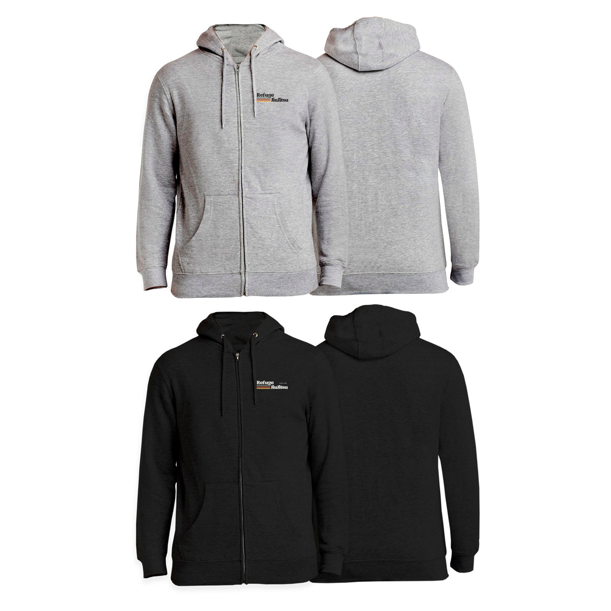Refuge Jiu Jitsu Academy Zip-Up Hoodies #8057 I (RETRO LOGO)