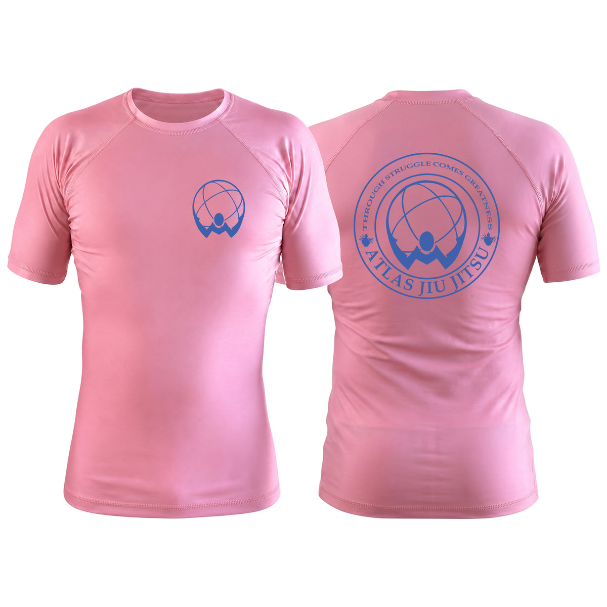 Atlas Jiu Jitsu Pink Custom Rash Guards Short Sleeve #8058 A