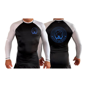 Atlas Jiu Jitsu All Black Ranked Long Sleeve Rash Guards #8058 A
