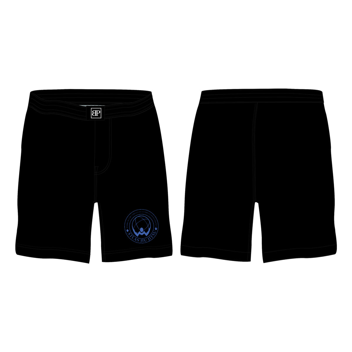 Atlas Jiu Jitsu All Black Custom Shorts #8058 A