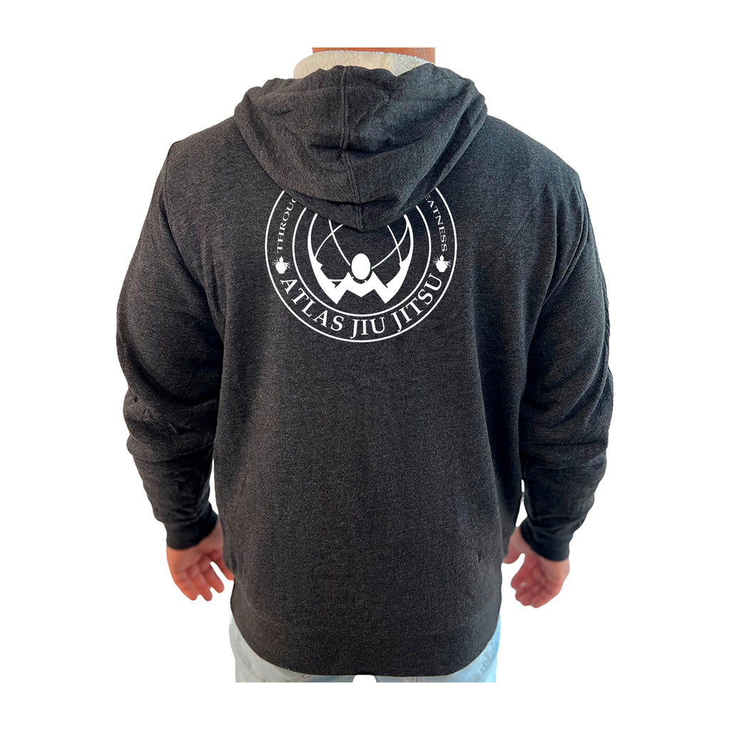 Atlas Jiu Jitsu Academy Sherpa Lined Zip-Up Hoodie #8058 A