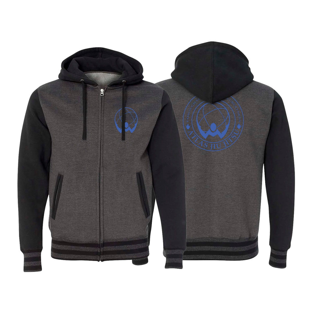 Atlas Jiu Jitsu Academy Varsity Zip-Up Hoodies #8058 A
