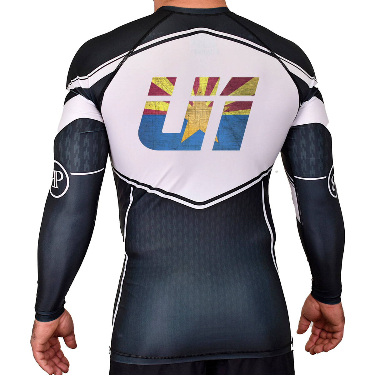 Undisputed South Academy Rash Guards Black/White #8059 A