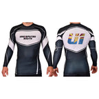 Undisputed South Academy Rash Guards Black/White #8059 A