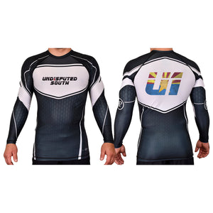 Undisputed South Academy Rash Guards Black/White #8059 A