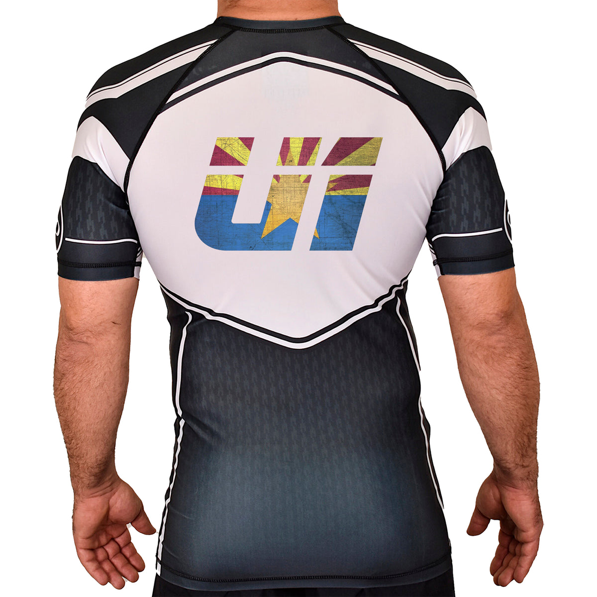 Undisputed South Academy Rash Guards Black/White #8059 A