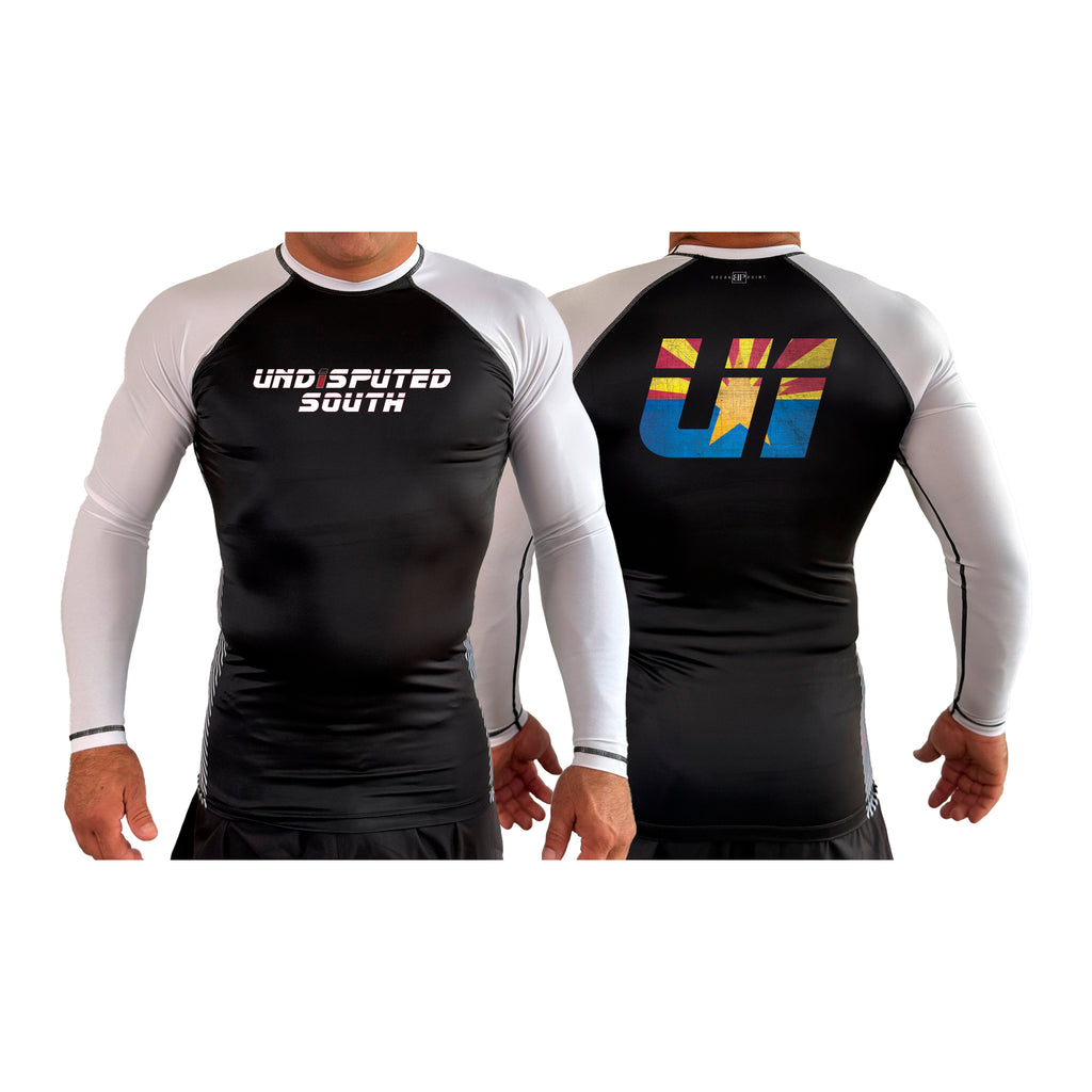 Undisputed South All Black Ranked Long Sleeve Rash Guards #8059 A