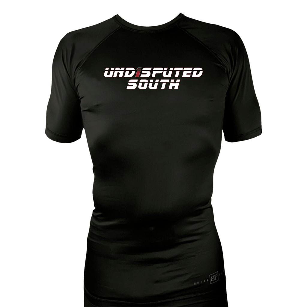 Undisputed South All Black Custom Rash Guards Short Sleeves #8059 A