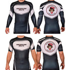 Undisputed South Academy Rash Guards Black/White #8059 C