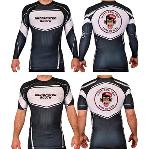 Undisputed South Academy Rash Guards Black/White #8059 C