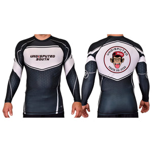 Undisputed South Academy Rash Guards Black/White #8059 C