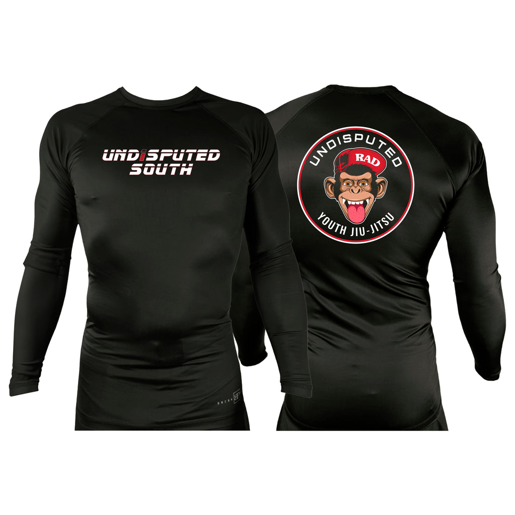 Undisputed South All Black Custom Rash Guards Long Sleeves #8059 C