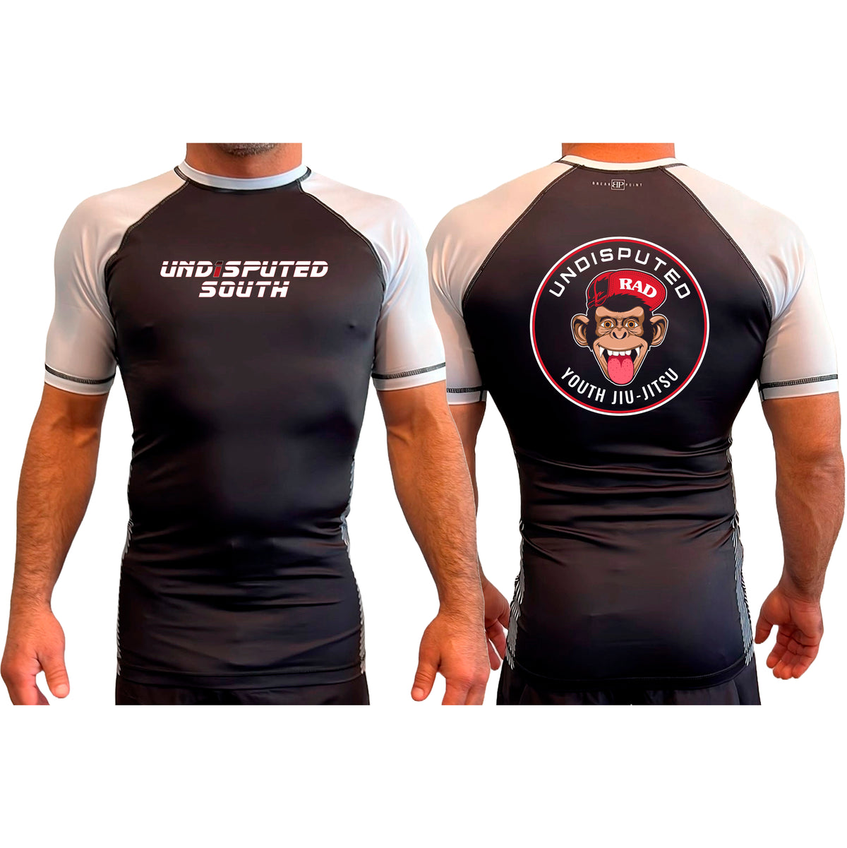 Undisputed South All Black Ranked Short Sleeve Rash Guards #8059 C