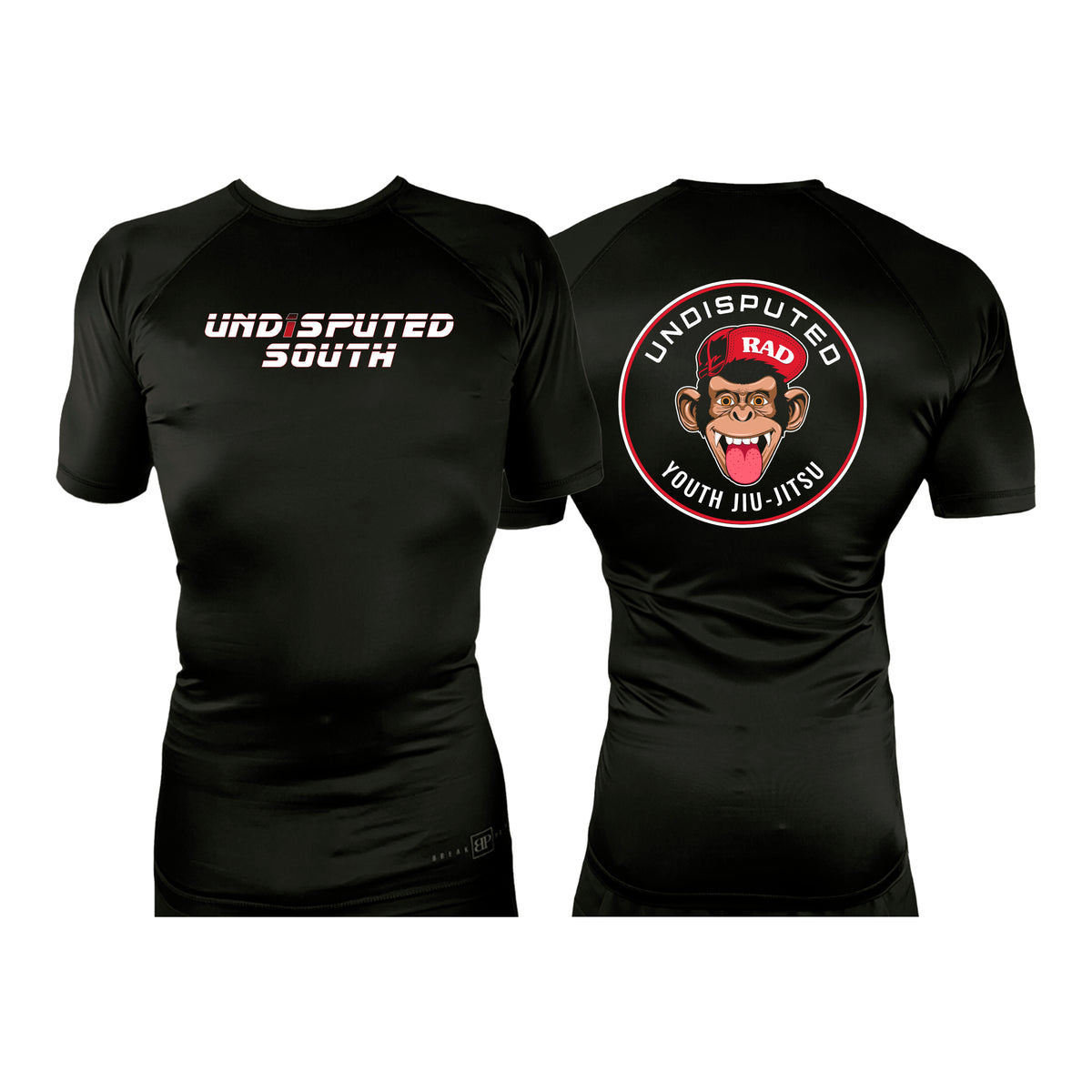 Undisputed South All Black Custom Rash Guards Short Sleeves #8059 C