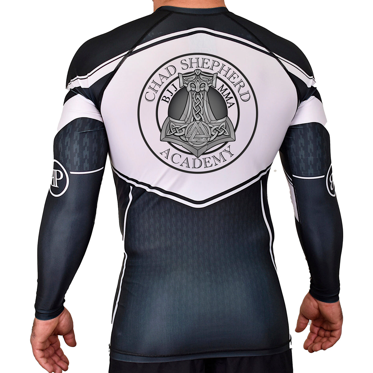Chad Shepherd Academy Rash Guards Black/White #8060 A