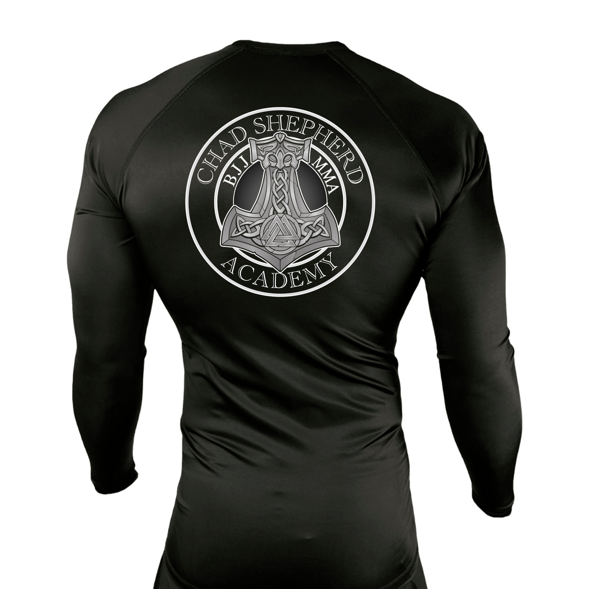 Chad Shepherd All Black Custom Rash Guards Long Sleeves #8060 A