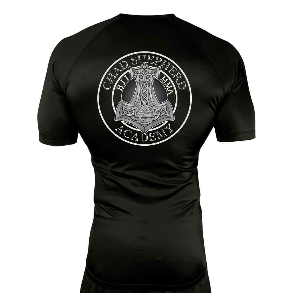 Chad Shepherd All Black Custom Rash Guards Short Sleeves #8060 A