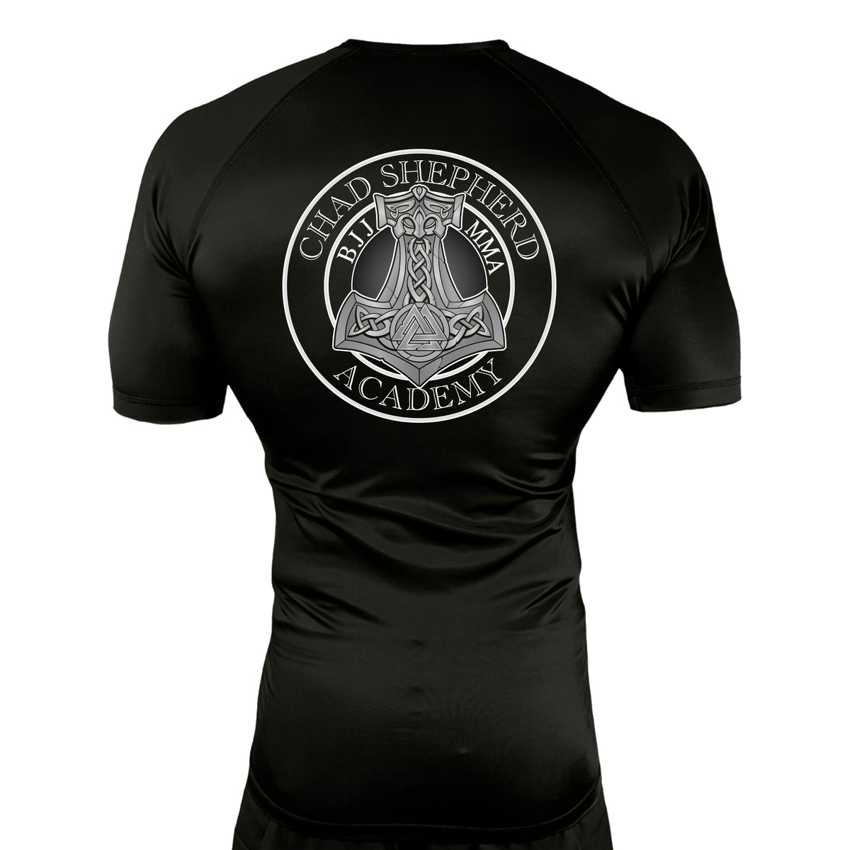 Chad Shepherd All Black Custom Rash Guards Short Sleeves #8060 A