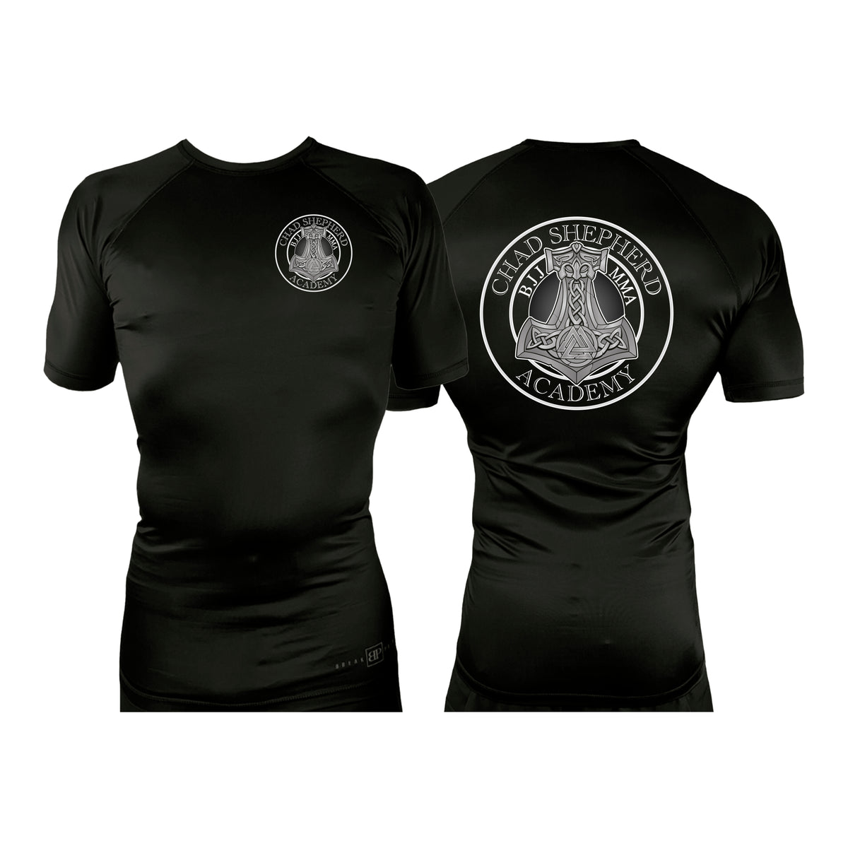 Chad Shepherd All Black Custom Rash Guards Short Sleeves #8060 A