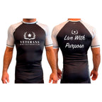 Veterans Breakthrough All Black Ranked Short Sleeve Rash Guards #8061 A