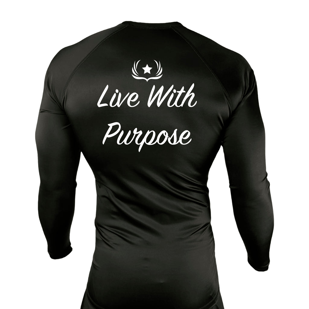 Veterans Breakthrough All Black Custom Rash Guards Long Sleeves #8061 A
