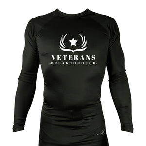 Veterans Breakthrough All Black Custom Rash Guards Long Sleeves #8061 A