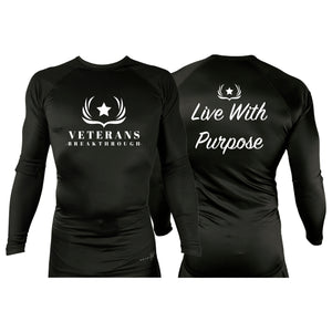 Veterans Breakthrough All Black Custom Rash Guards Long Sleeves #8061 A