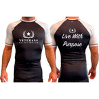 Veterans Breakthrough All Black Ranked Short Sleeve Rash Guards #8061 A