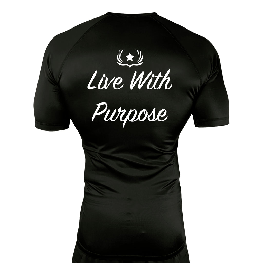 Veterans Breakthrough All Black Custom Rash Guards Short Sleeves #8061 A