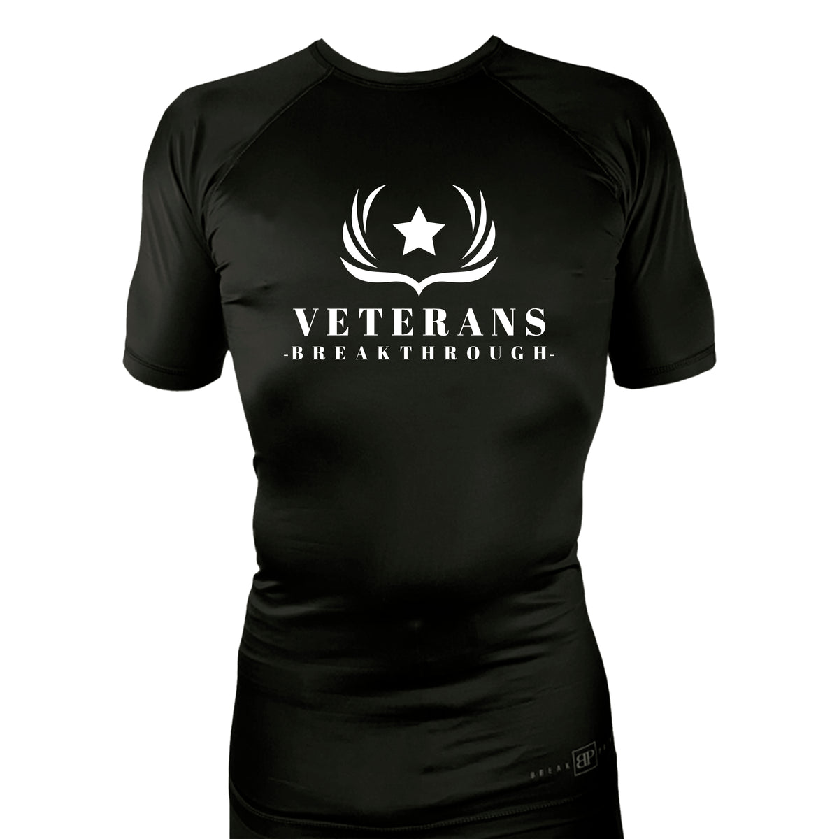 Veterans Breakthrough All Black Custom Rash Guards Short Sleeves #8061 A