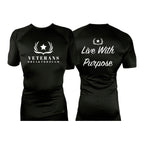 Veterans Breakthrough All Black Custom Rash Guards Short Sleeves #8061 A