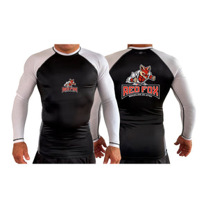 Red Fox Brazilian Jiu-Jitsu All Black Ranked Long Sleeve Rash Guards #8062 A 