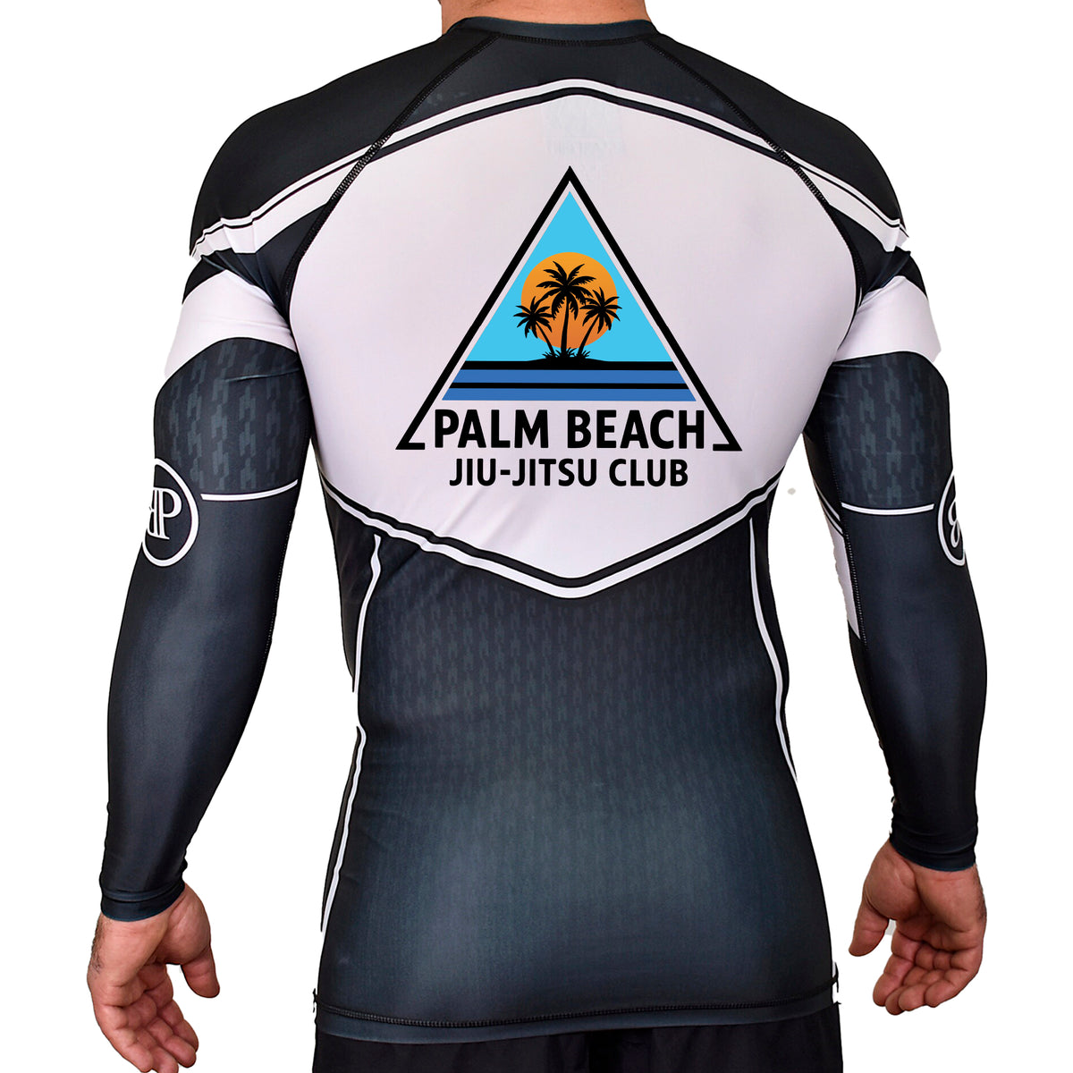 Palm Beach Jiu-Jitsu Club Academy Rash Guards Black/White #8063 A 