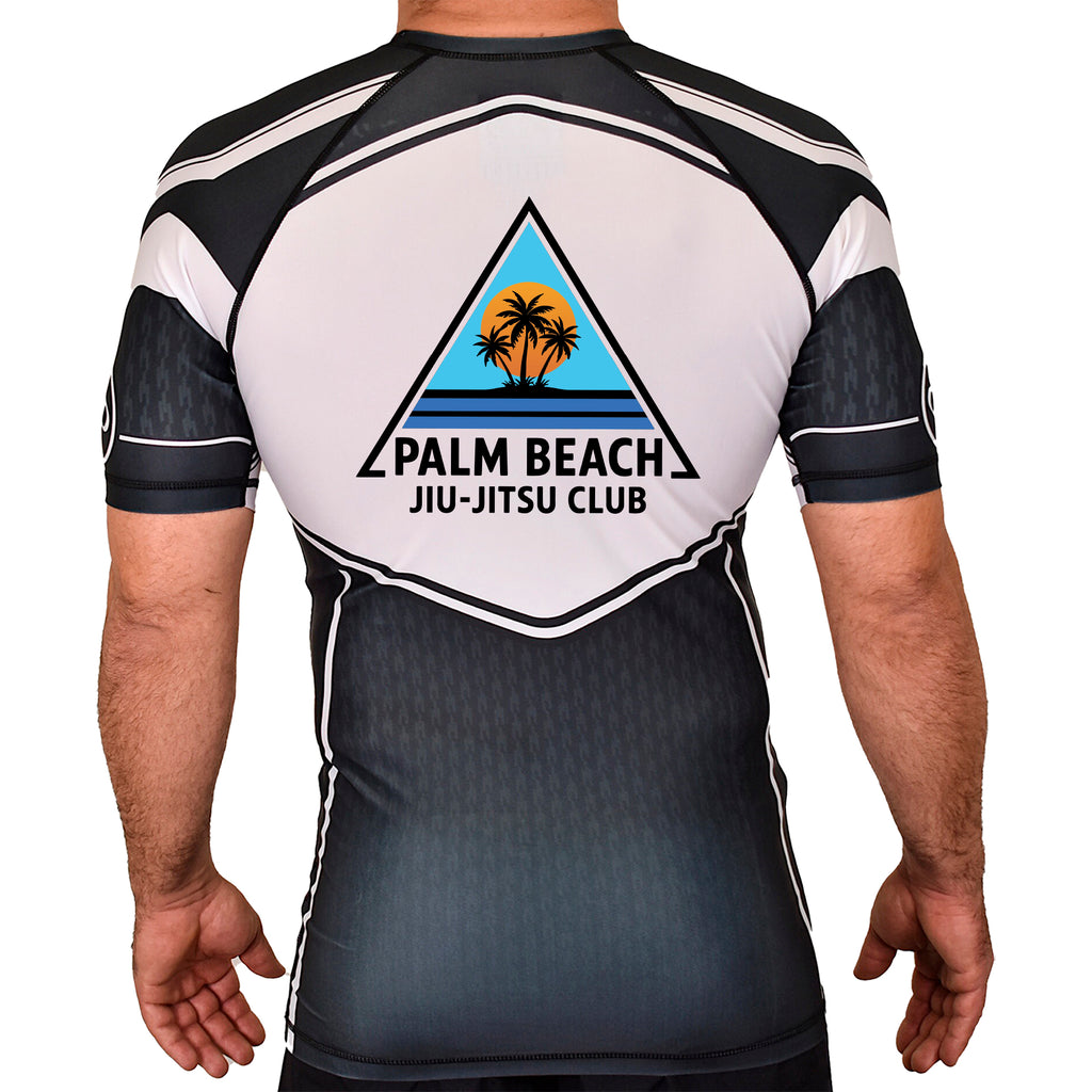 Palm Beach Jiu-Jitsu Club Academy Rash Guards Black/White #8063 A 