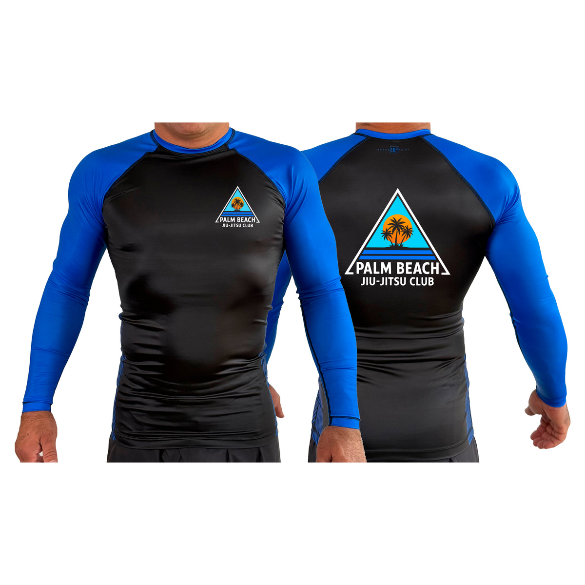 Palm Beach Jiu-Jitsu Club All Black Ranked Long Sleeve Rash Guards #8063 A 