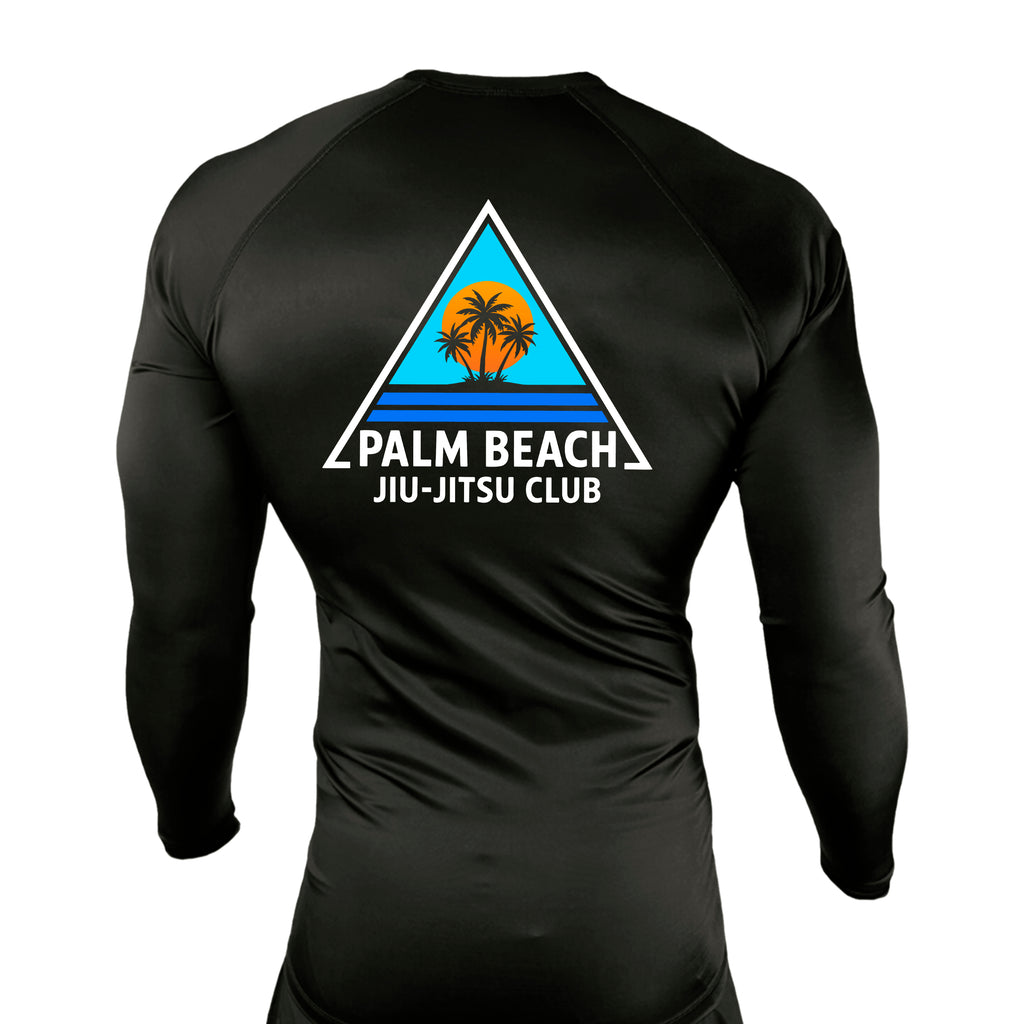 Palm Beach Jiu-Jitsu Club All Black Custom Rash Guards Long Sleeves #8063 A 