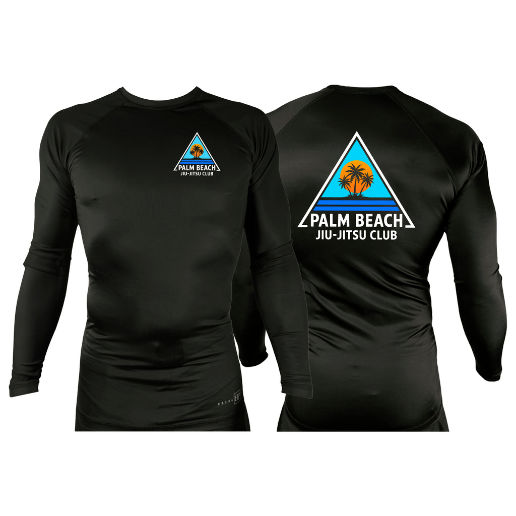 Palm Beach Jiu-Jitsu Club All Black Custom Rash Guards Long Sleeves #8063 A 