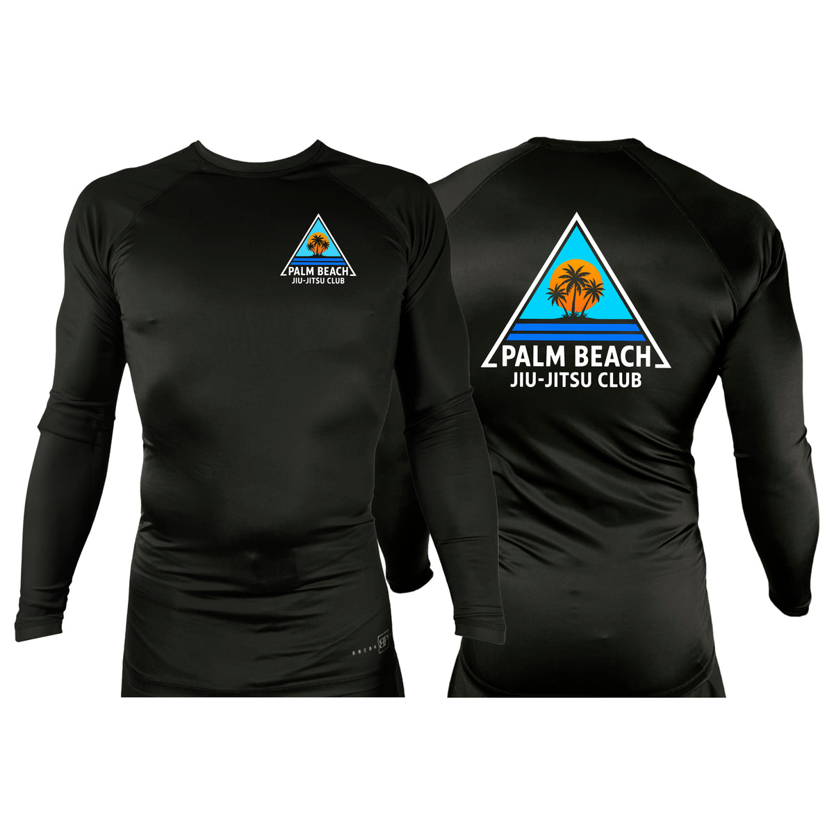 Palm Beach Jiu-Jitsu Club All Black Custom Rash Guards Long Sleeves #8063 A 