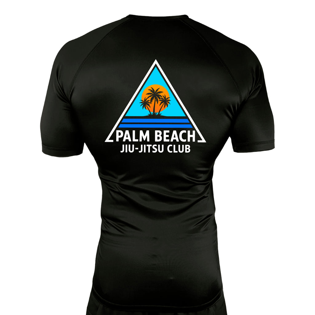 Palm Beach Jiu-Jitsu Club All Black Custom Rash Guards Short Sleeves #8063 A 