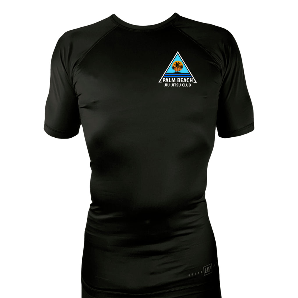 Palm Beach Jiu-Jitsu Club All Black Custom Rash Guards Short Sleeves #8063 A 