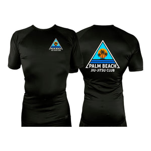 Palm Beach Jiu-Jitsu Club All Black Custom Rash Guards Short Sleeves #8063 A 