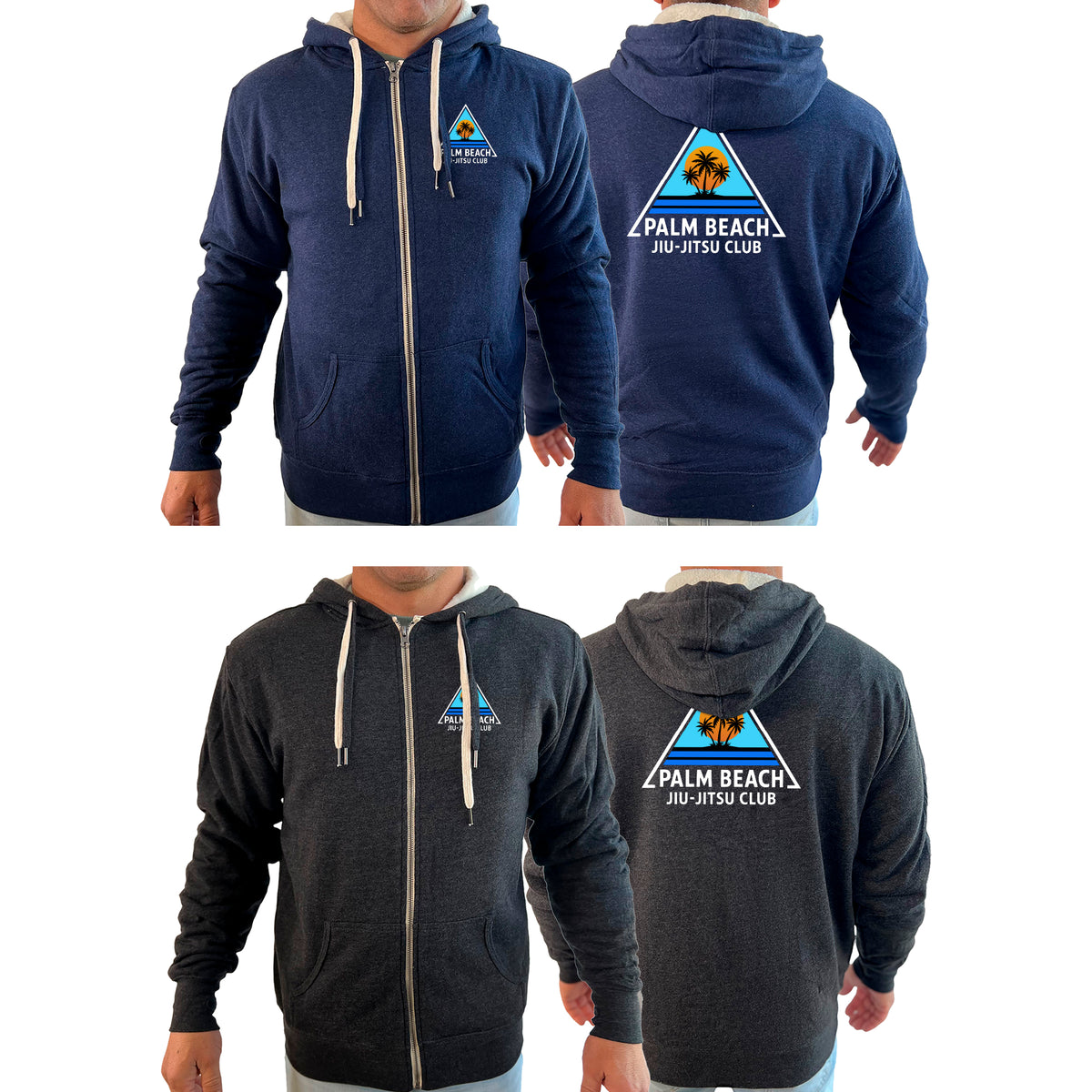 Palm Beach Jiu-Jitsu Club Academy Sherpa Lined Zip-Up Hoodie #8063 A 