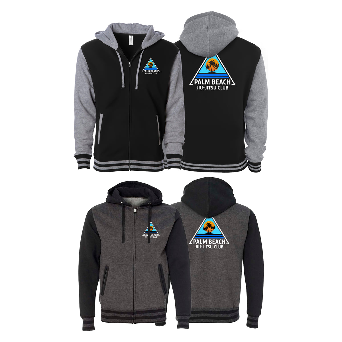 Palm Beach Jiu-Jitsu Club Academy Varsity Zip-Up Hoodies #8063 A 