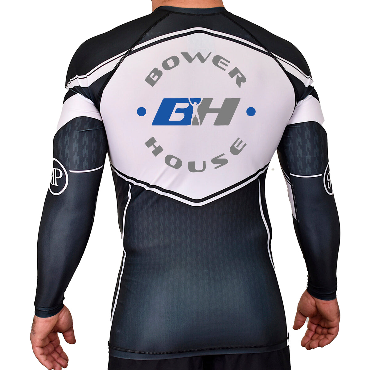 Bowerhouse MMA Academy Rash Guards Black/White #8065 A